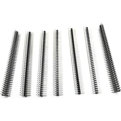 XFCZMG 20PCS 40Pin 2.54mm Dual Row Right Angle PCB Male Pin Header Strip 20PCS +Plastic Box(W2-40pin)