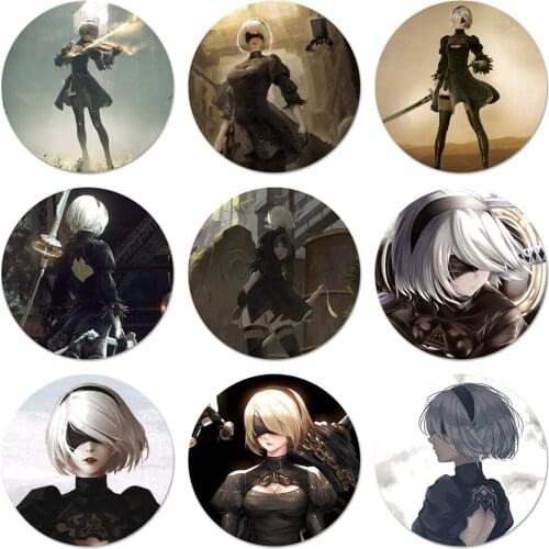 58mm NieR Icons Pins Badge Decoration Brooches Metal Badges For Clothes Backpack Decoration