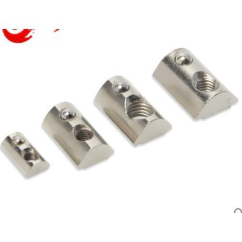 100pcs M3 M4 M5 M6 Spring Nut For 2020 Aluminum Profile Nickel Plated Round Roll T Slot Elastic Nut Aluminum Connector