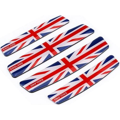 4Pcs/Set For England Flag Door Side Edge Protection Anti-Scratch Protector Glue Sticker For Auto Car