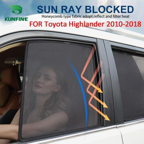 4PCS/Set Or 2PCS/Set Magnetic Car Side Window SunShades Mesh Shade Blind For Toyota Highlander 2010 2011 2012 2013 2014-2018