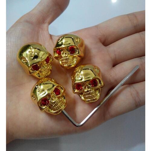 4pcs Golden Skull Head Volume Tone Control Knob for Guitar Replacement