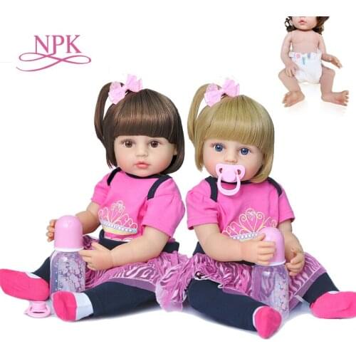 55CM original authentic NPK designed reborn baby girl doll toddler princess high quality full body soft silicone doll bath toy