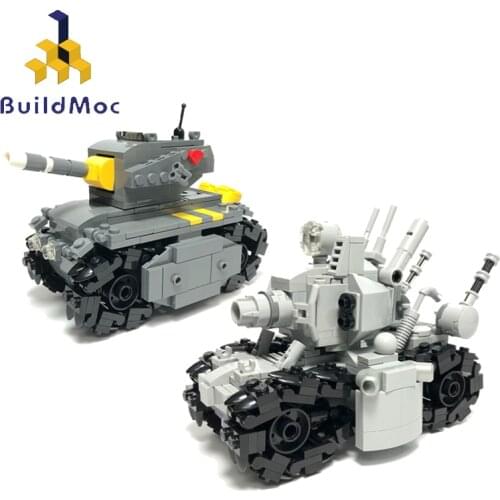 Buildmoc New Action Figure Metal Slug SUPER Military Tank 24110 Super Vehicle 001 Assembled model Blocks Toys Gray Figurine Gift