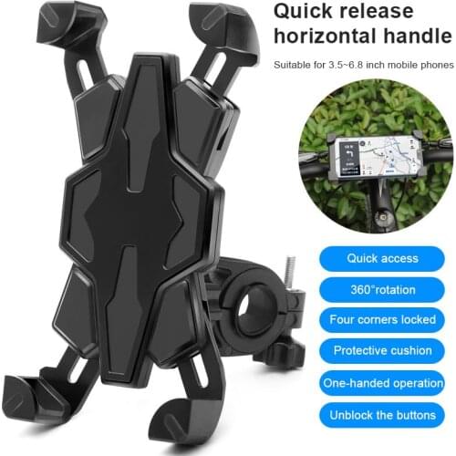 Bicycle Motorcycle Phone Holder Mount MTB Bike Handlebar Holder Support For 3.5~6.8 inch 360 Rotation Phone Suporte Celular Rack