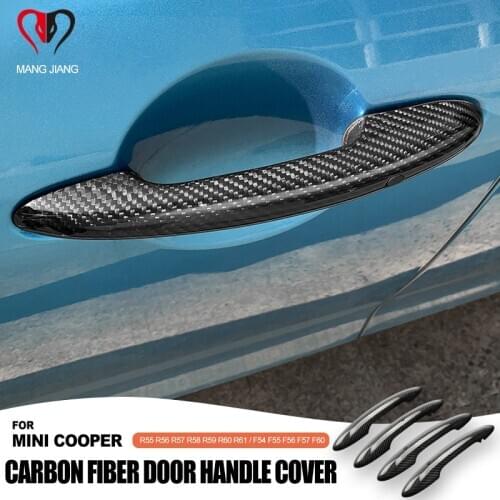 For Mini Cooper F55 F56 F54 F60 R55 R56 R60 Countryman Clubman Carbon Fiber Door Handle Cover Protective Case Accessories JCW