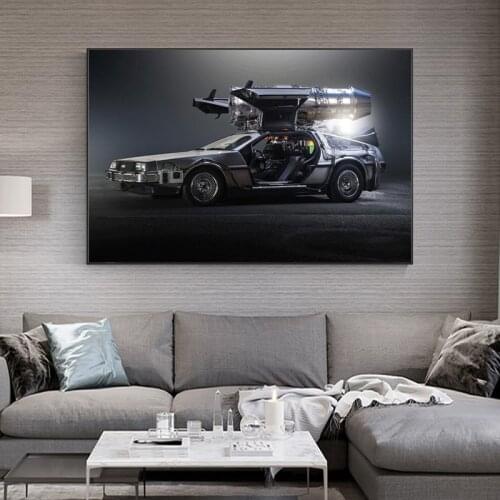 Movies Back to the Future Car Delorean Time Machine Canvas Posters and Prints Art Paintings on the Wall Pictures Home Decor