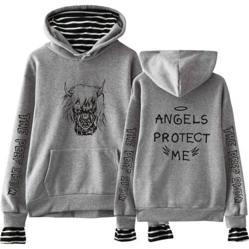 Classic Hot Sale Two Piece Hoodies Women Lil Peep ANGELS PROTECT ME Sweatshirt Popular High Quality Pullover Hoodies Sudadera