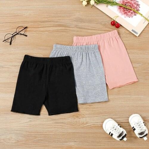 Summer Kids Girls Bottoming Shorts Cotton Solid Casual Children Shorts