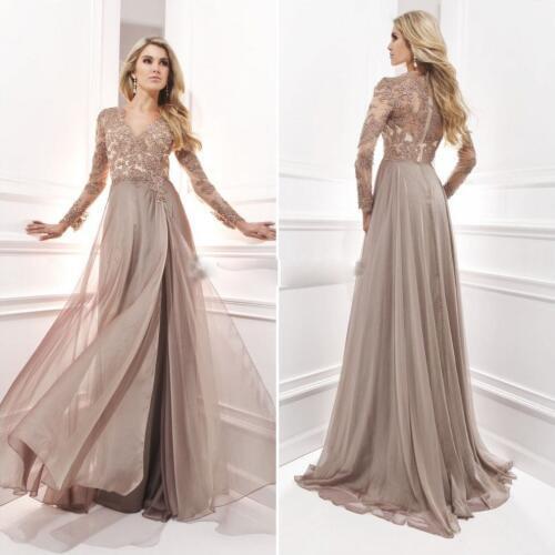 2015 Hot Sell Elegant A Line V Neck Evening Dress With Lace Appliques Custom Made Chiffon Long Prom Gowns Vestido Longo