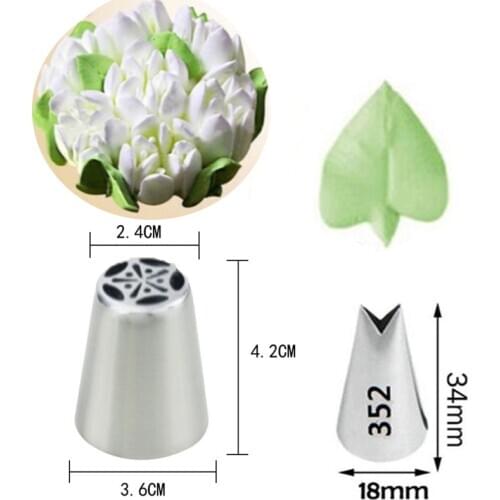 Lot 2Pcs Russian Tulip Icing Piping Nozzles Stainless Steel Flower Leaf Cream Pastry Tip Cupcake Cake Decorating Tools #10