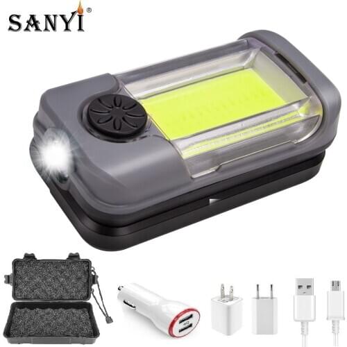 Magnetic Working Light White Red COB LED Flashlight Portable Lantern Worklight USB Rechargeable Work Lamp Emergency Lights