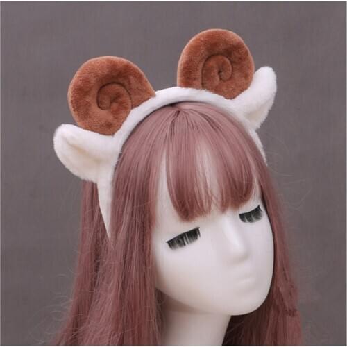 Cute Lolita Soft Sheep Horns Ears Hair Band KC Anime Cosplay Hairwear Accessories D570