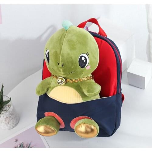 Cartoon Cute childrens backpack Plush dinosaur Kids backpack Small school bags for boys lightweight nylon bag for kindergarten