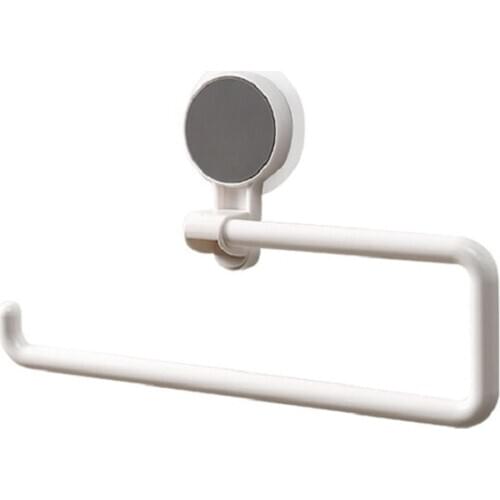 Multi-Functional Kitchen Towel Hanger Non-Trace Suction Disk Non-Punching Rack Bathroom Kitchen Towel Roll Paper Rack