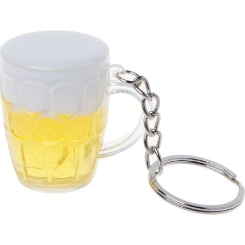 Fashion Beer Bottle Charms Keychain Men Beer Mug Vintage Bottle Key Ring Chain Jewelry Women Bag Car Trinket Gift Souvenirs