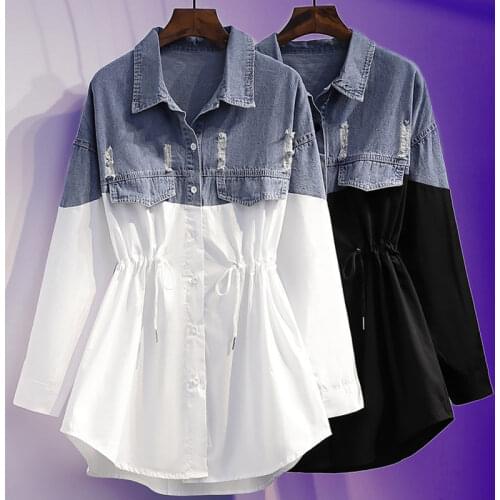 Женские джинсовые рубашки MONBEEPH China At AliExpress