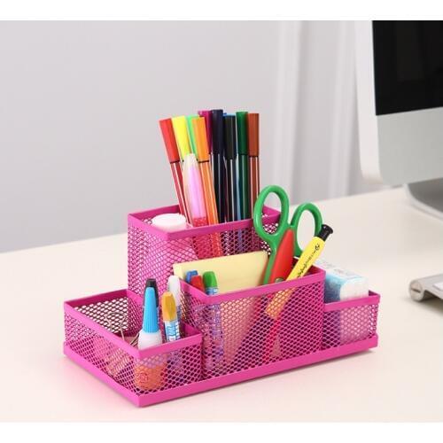 NEW Office Supplies Stationery Pencil Pen Holder Mesh Table Desk Organizer Storage Case