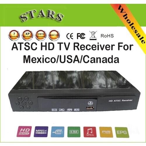 New HD PVR Digital MPG4 H.264 ATSC TV Tuner 1080P Chinese TV Box Receiver for USB/HD for Mexico/USA/Canada,Free Shipping