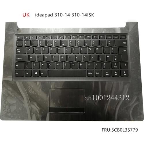 New Original For laptop Lenovo ideapad 310-14 310-14ISK UK Palmrest Upper Case Keyboard Bezel Cover 5CB0L35779