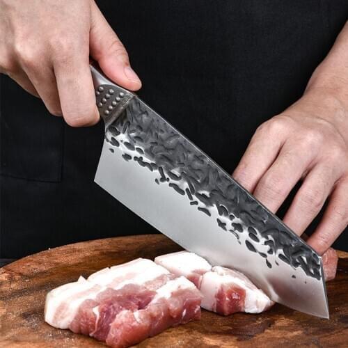 Handmade Forged Steel Kitchen Knife Cleaver Knife Professional Butcher Knife Chef Knife Chopping Knives