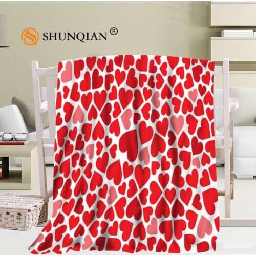 Custom valentines gift Heart shaped love Blankets Travel Sofa Falafel Blankets Soft Fluffy Warm 56x80inch 50X60inch 40X50inch