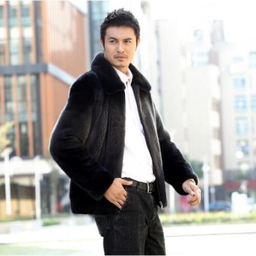 Autumn faux mink leather jacket mens winter thicken warm fur leather coat men slim jackets jaqueta de couro fashion ngland