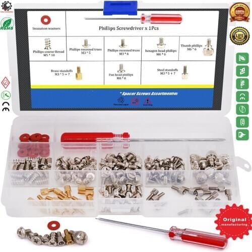 Phillips Head Computer PC Spacer Screws Assortment Kit for Hard Drive Computer Case Motherboard Fan Power Graphics,Screwdriver