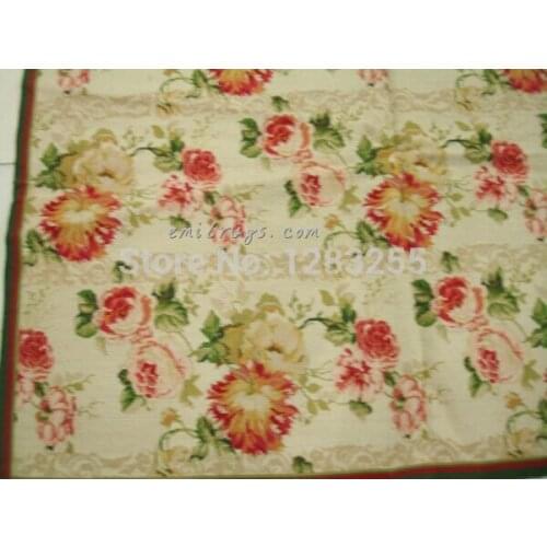 All - Floral Fine Needle Embroidered Carpet Vintage Royal Design With Floral Embroidery Points Knitted Vintage Modernism