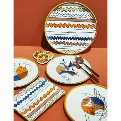 Porland 6 Person 18 PCS Vignetta Durable Porcelain Turkish Dinnerware Set