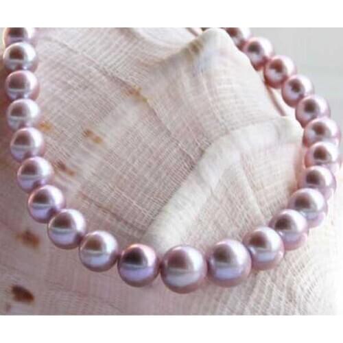 Stunning 10-11mm natural south sea pink pearl necklace 18"