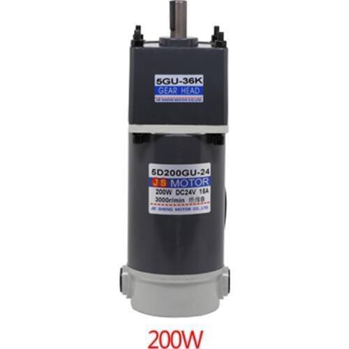 5D-200GU-24 DC geared motor,200W high power motor, low speed micro gear motor, all metal gear motor, CW/CCW, adjustable speed
