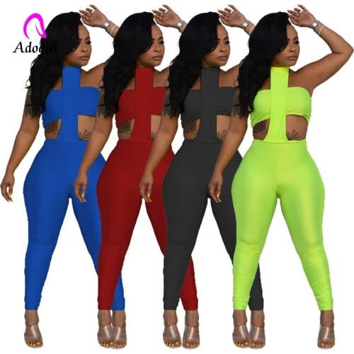Off Shoulder Women 2 Piece Set Crop Top + High Waist Skinny Leggings Solid 2021 Summer Slim Jogger Set Fitness Workout Tracksuit