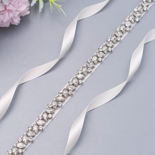 OLOMLB Bridal Belt Wedding Belt Rhinestone Wedding Dress Sash belt Crystal Wedding belt Thin Belts Wedding Accessories Bridal