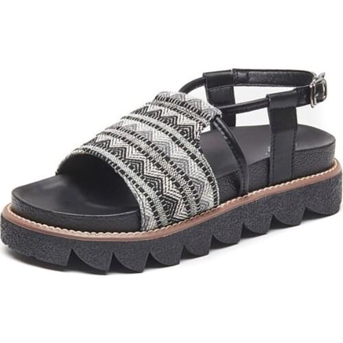 2021 Fashion Retro Roman Style Vintage Gladiator Sandals Women Summer Open Toe Sandals Platform Thick Bottom Jelly Shoes New 40