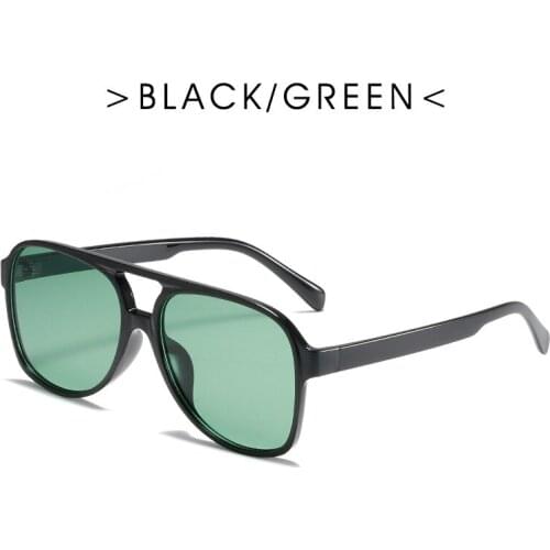 Retro Double Beam Sunglasses, Male and Female Ocean Film Personality Big Frame Sunglasses
