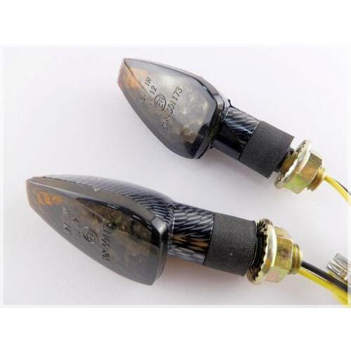10 mm Universal TURN SIGNAL LED Carbon w/ Smoke Lens for kawasaki Dual Sport Motorcycle Dirt Bike