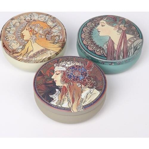 Tinplate Round Mousse Cake Macaron Dessert Tin Box Tea Sugar Coffee Storage Box Kitchen Flower Drawing Chocolate Candy Gift Case