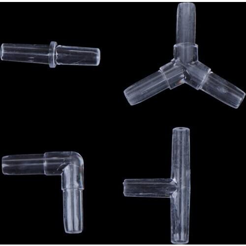 10pcs New Hot I L T Y Type Hose Equal Tee Transparent Acrylic Hose Water Pipe Connectors Aquarium Pipe
