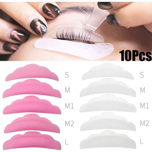10Pcs/5Pairs Perm Eyelash Pads Set Silicone Eyelashes Extension Lifting Shield Patches 3D Curly Lash Makeup Tools Applicator