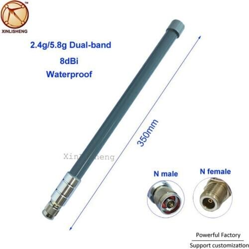 2.4g 5.8g Dual band 8 dbi high gain omni antenna outdoor wifi fiberglass antennas for communications