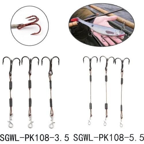 3pcs 3.5/5.5cm Pike Perch Bass Predator Lure Fishing Stingers Treble Hooks Stainless Steel Fishing Tackle Tools Pesca