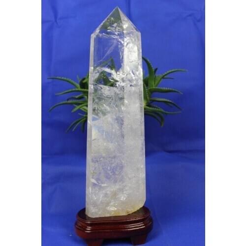 3880g NATURAL CLEAR QUARTZ CRYSTAL WAND POINT+Stand 520g