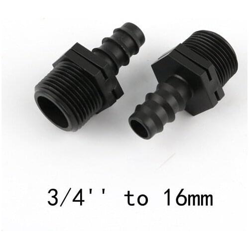 4pcs 3/4'' Male Thread To 16Mm Hose Barbed Connectors Garden Hose Fittings Water Hose Irrigation Connector Joint Hose Adapter