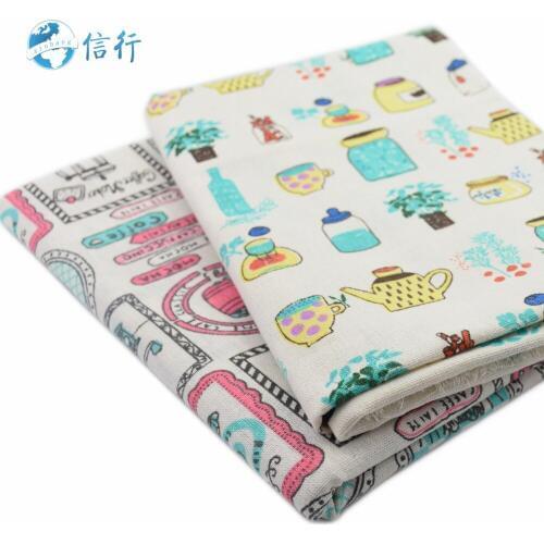 50*150cm Printed Cotton Linen Fabric For Patchwork Quilting Sewing DIY Sofa Table Cloth Furniture Cover Cushion Fabric#3428