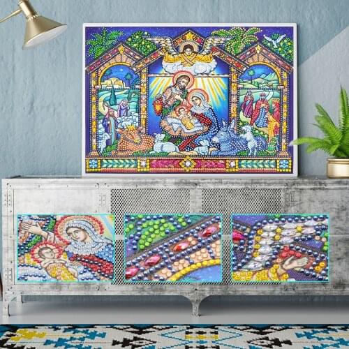 5D DIY Diamond Painting Religious Figure Cross Stitch Kit Mosaic Diamond Embroidery Square Diamond Home Decoration Gift