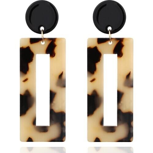 Acrylic Earrings 2020 Ladies New Fashion Big Acrylic Hanging Earrings Big Fashion Resin Leopard Pendant Boho Preferred Gift