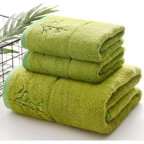 Bamboo Fiber Embroidered Face Bath Towel Simple Modern Strong Water Absorption High Quality Flower Print for Home Bathroom Soft