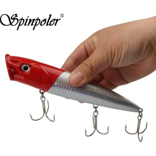 Spinpoler 1pcs 16.5cm/65g Hard Lure Lifelike Topwater Popper Fishing Lures Artificial Floating Wobbler Fishing Plastic Bait