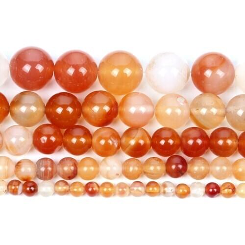 Natural Stone Red Stripe Agates Onyx DIY Round Loose Beads For Jewelry Making For Needlework Beads Strand 6/8/10/12mm